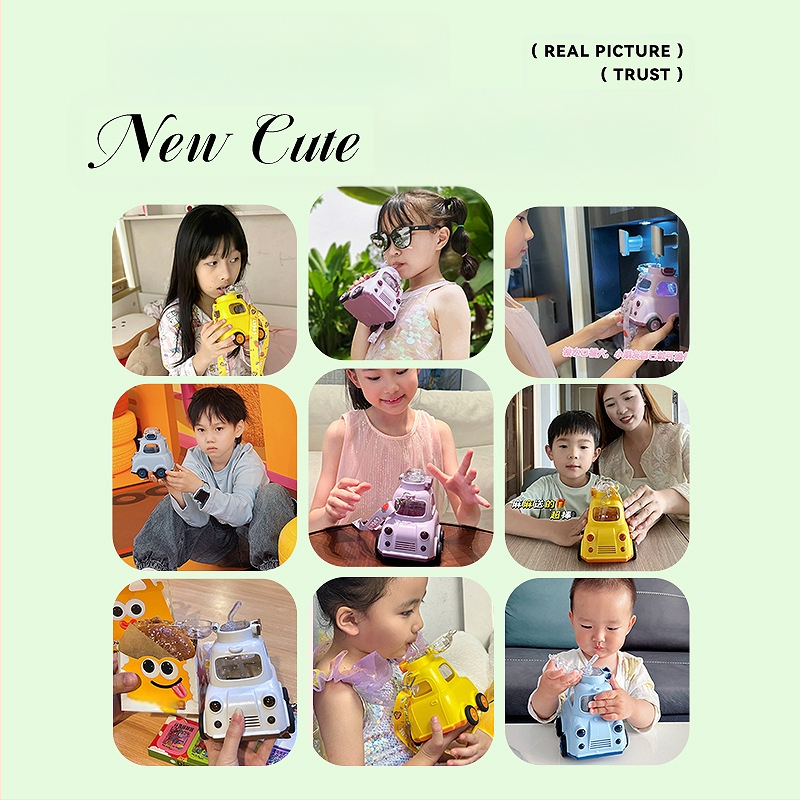 Bussi- ja autoveekruus, koomiksikarikaga õlgkarika mänguasi, tritanist ema ja beebi lastele mõeldud plastkarikas, suur kõhukarikas