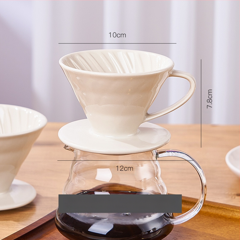 ✅ Keraminis kavos lašintuvas su kūginiu sriegiu namams, amerikietiško stiliaus piltuvo formos filtras su filtro popieriumi
