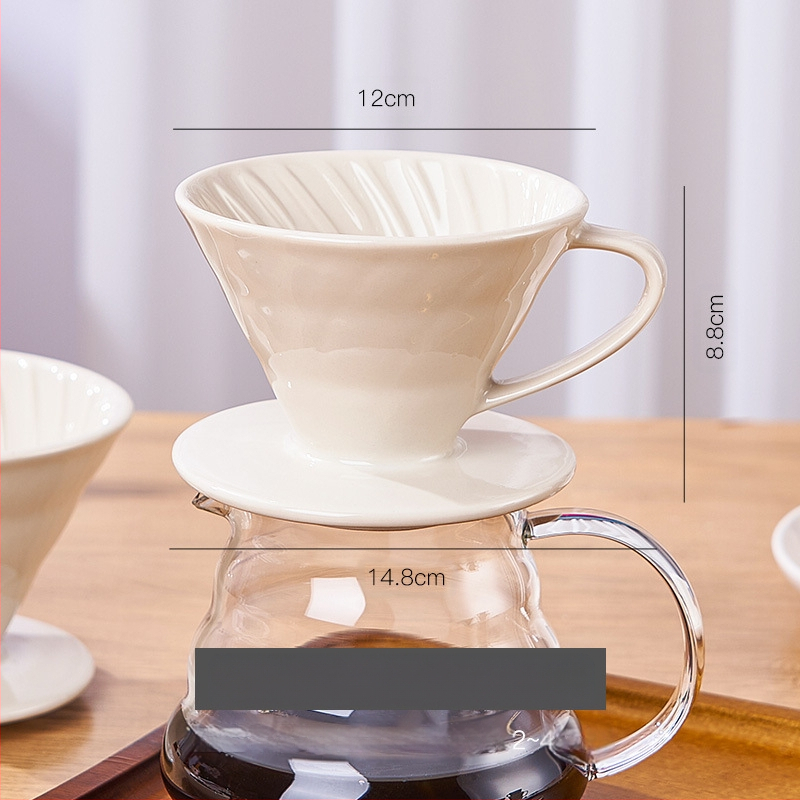 ✅ Keraminis kavos lašintuvas su kūginiu sriegiu namams, amerikietiško stiliaus piltuvo formos filtras su filtro popieriumi