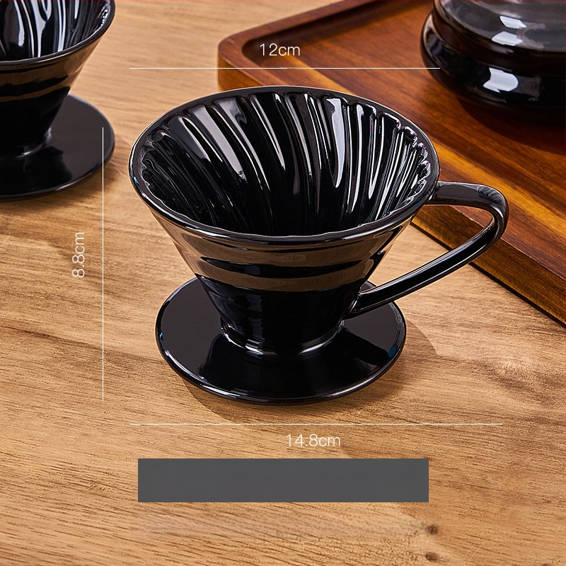 ✅ Keraminis kavos lašintuvas su kūginiu sriegiu namams, amerikietiško stiliaus piltuvo formos filtras su filtro popieriumi