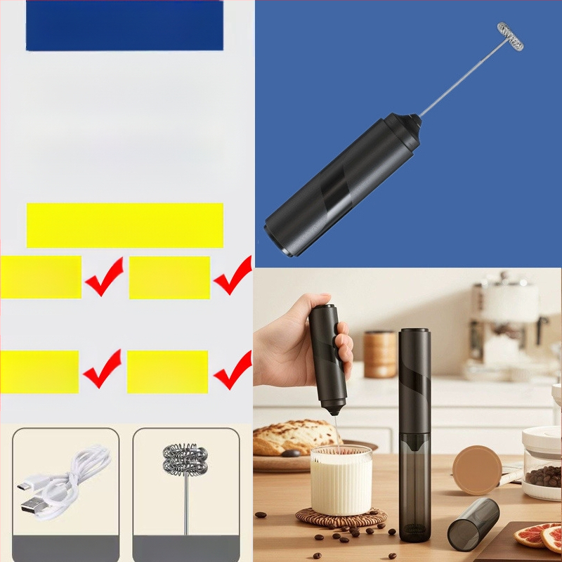 Pieno dangtelis, pieno putojimo aparatas, mini rankinis pieno maišytuvas, kavos maišytuvas, elektrinis buitinis mažas pieno maišytuvas