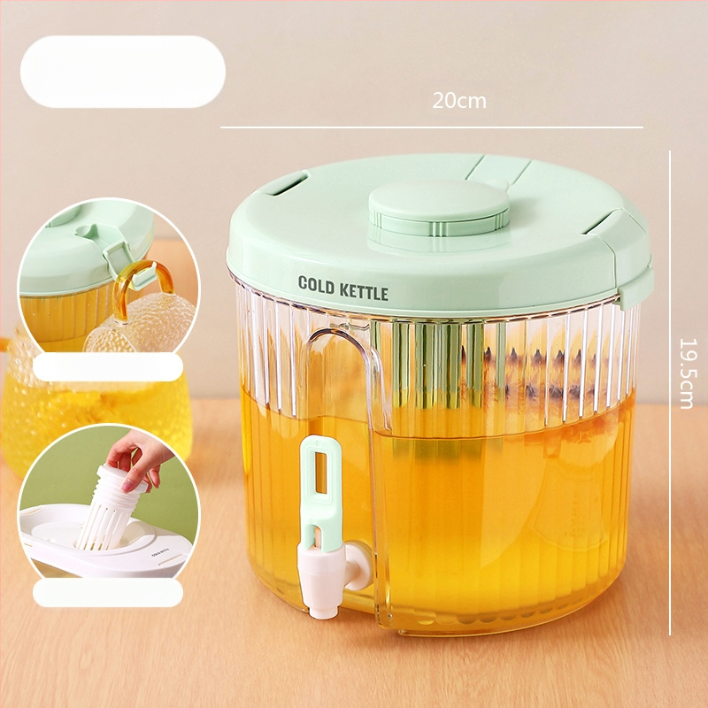 Βραστήρας κρύου νερού μεγάλης χωρητικότητας με βρύση Βραστήρας κρύου νερού Οικιακό ψυγείο Ιαπωνικός χυμός φρούτων Τσάι Κάδος κρύου ποτού Βραστήρας κρύου νερού