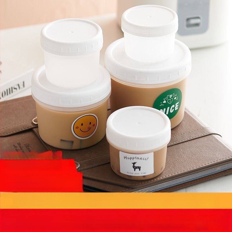 Pudingjogurtitops, käsitsi valmistatud kahekordse koorikuga piimakookosželee jäätisekoorik, ühekordselt kasutatav plastpudelipakendpurk