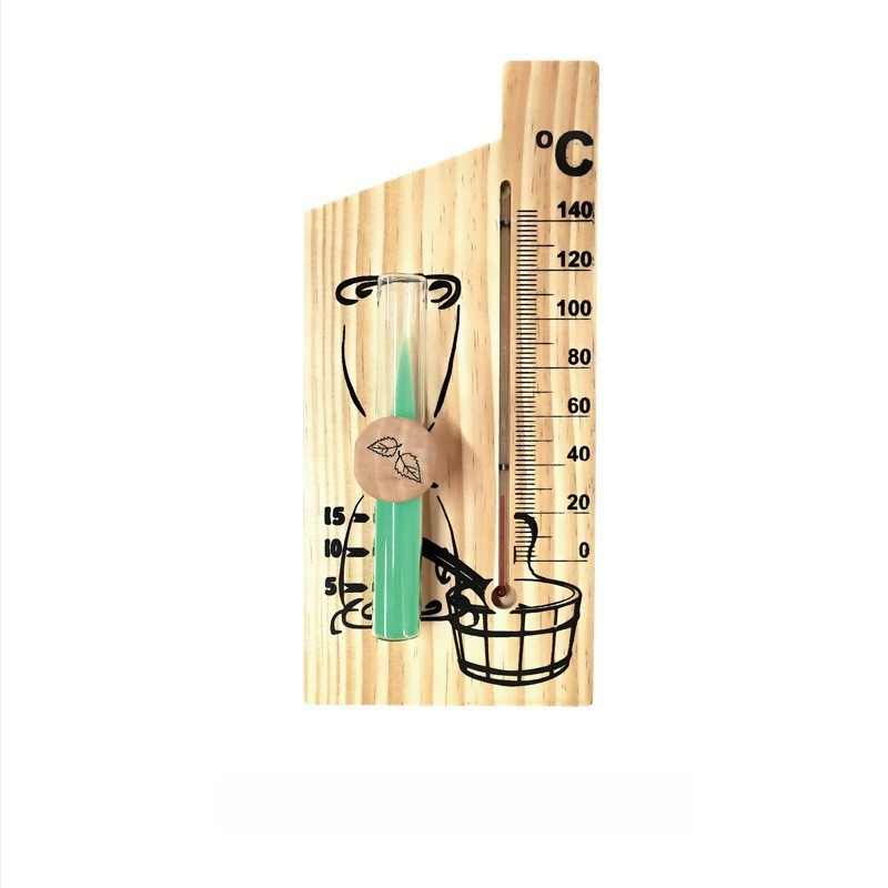 Mehaaniline pointertermomeeter-hügromeeter, kõrge niiskuskindlusega männipuidust raamiga higisaunaruumi spetsiaalne temperatuuri- ja niiskusmõõtur