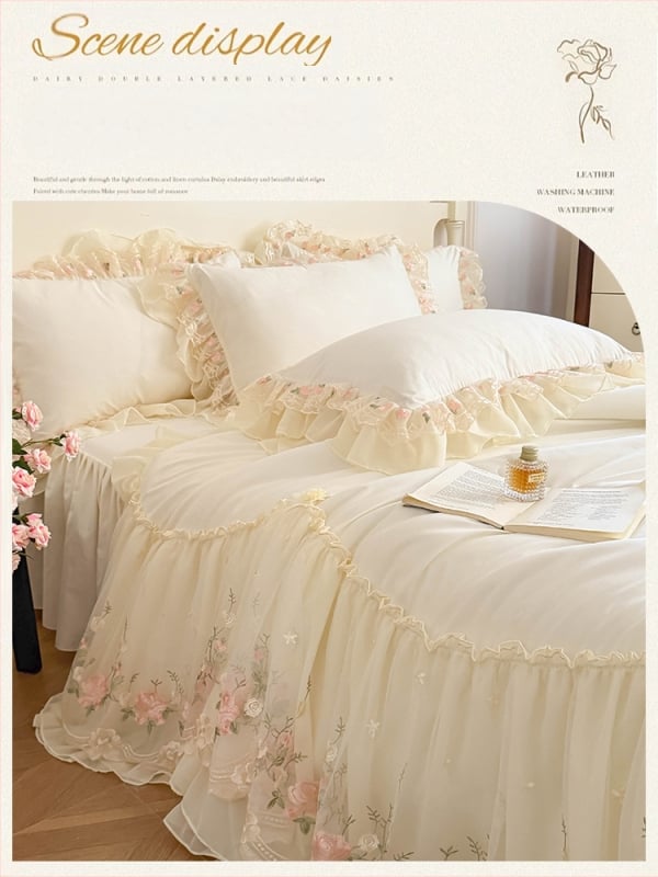 Koreai hercegnő nyári hűvös takaró négyrészes szett francia romantikus tündér ágynemű nyári selymes meztelen alvó takaróhuzat ágyneműk