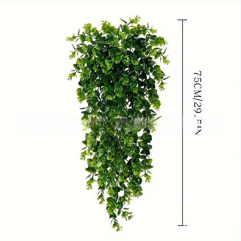 Dirbtiniai rotango eukalipto sieniniai pakabinami augalai, dirbtiniai žalieji augalai, netikri pakabinami augalai, namų lauko dekoratyvinės gėlės
