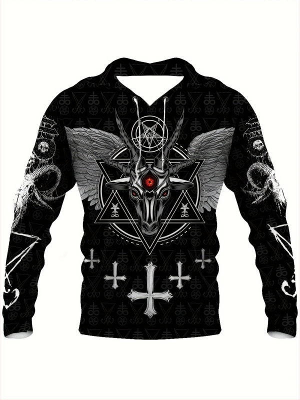 Határokon átnyúló 3D digitális nyomtatású amerikai pulóver kapucnis férfi retró pulóver sport laza őszi és téli kabát