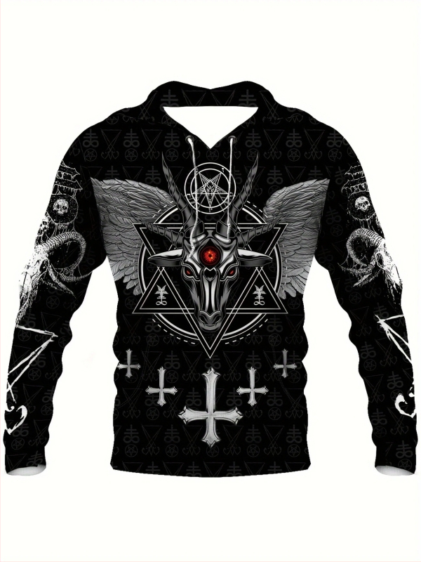 Határokon átnyúló 3D digitális nyomtatású amerikai pulóver kapucnis férfi retró pulóver sport laza őszi és téli kabát