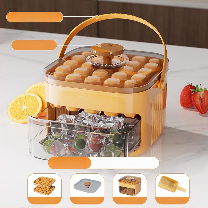 Présjégtálca Jégkocka forma Élelmiszeripari minőségű jégdoboz Fagyasztott jéggolyó műalkotás forma Nagy kapacitású jégtároló háztartási hűtőszekrény