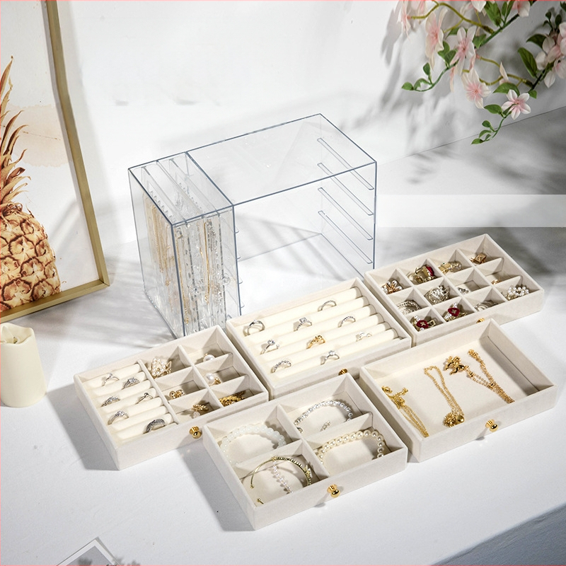 Piiriülene ehete vitriinkarp akrüülist läbipaistev hoiukarp kõrvarõngaste käevõru käevõru kaelakee ehete hoiukarp