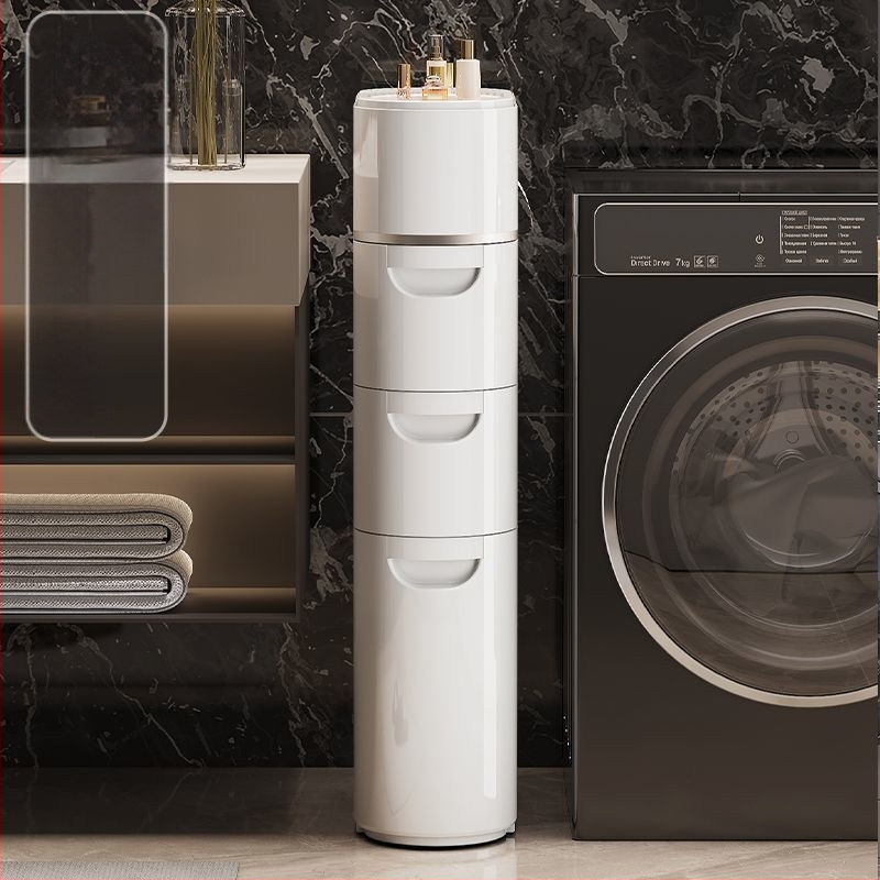 Tualettruumi sahtlitüüpi hoiukapp Majapidamise tualettruumi mitmekihiline plastist hoiukapp Paigaldusvaba hoiuriiul