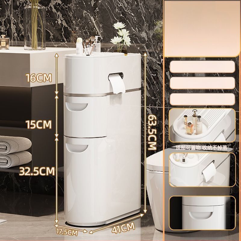 Tualettruumi sahtlitüüpi hoiukapp Majapidamise tualettruumi mitmekihiline plastist hoiukapp Paigaldusvaba hoiuriiul