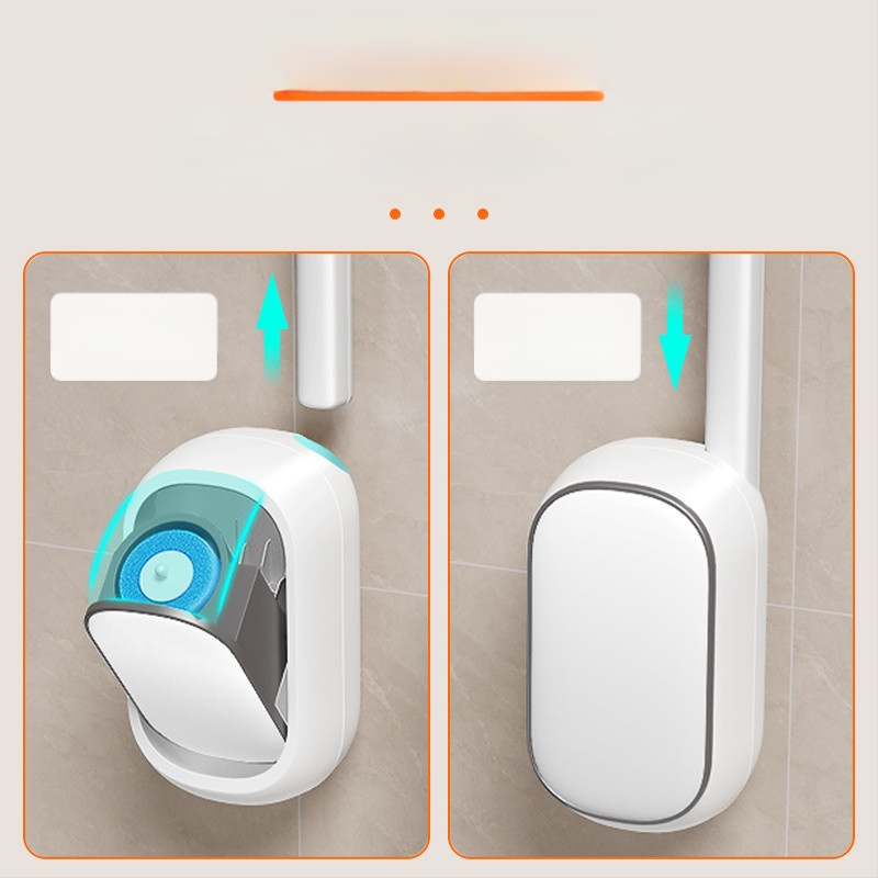 Vienkartinis tualetinis šepetys Buitinis tualetinis šepetys Be aklavietės sienos Naujas tualeto valymo šepetys