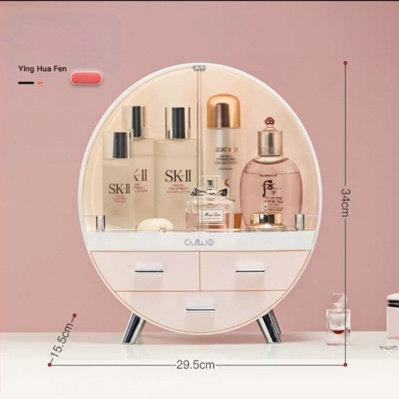 Viegla, grezna, lielas ietilpības ādas kopšanas uzglabāšanas kaste, tualetes galdiņš, putekļu necaurlaidīga kosmētikas uzglabāšanas kaste, caurspīdīga, ērta uzglabāšanas kaste