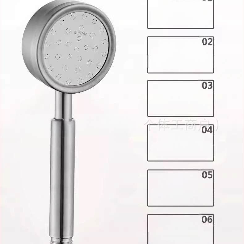 Roostevabast terasest survestatud dušipea, põletus- ja kukkumiskindel, käeshoitav reguleeritav otsik, suur veeväljund, kandilise ülaosaga pihustiga dušikomplekt