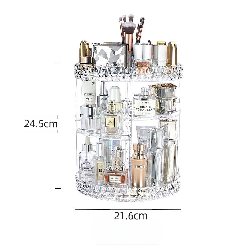 Forgó kozmetikai tároló doboz asztali átlátszó műanyag tároló állvány bőrápolás rúzs kozmetikai ecset kozmetikai tároló állvány
