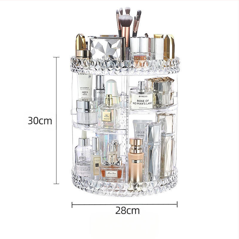 Forgó kozmetikai tároló doboz asztali átlátszó műanyag tároló állvány bőrápolás rúzs kozmetikai ecset kozmetikai tároló állvány