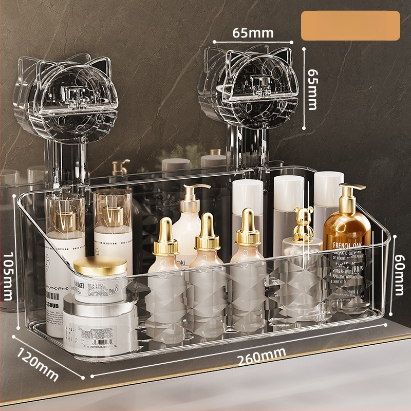 Zidni stalak za pohranu vakuumskih čaša za kupaonicu, umivaonik, košara za pohranu četkice za zube i paste za zube, kutija za mačji sapun