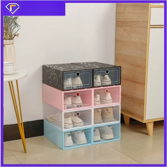 Háztartási vastagított műanyag porálló doboz átlátszó cipődoboz tároló műtárgy nappali háztartási tárolódoboz egyszerű cipőtartó cipődoboz