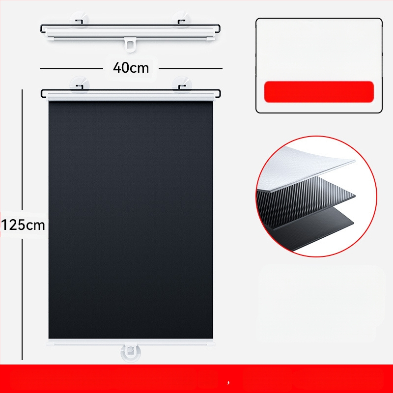 Suvine päikesesirm autole, sissetõmmatav päikesesirm majapidamises, stantsivaba täisvarjuline titaanist hõbedane päikesekaitsekardin autotarvikutele
