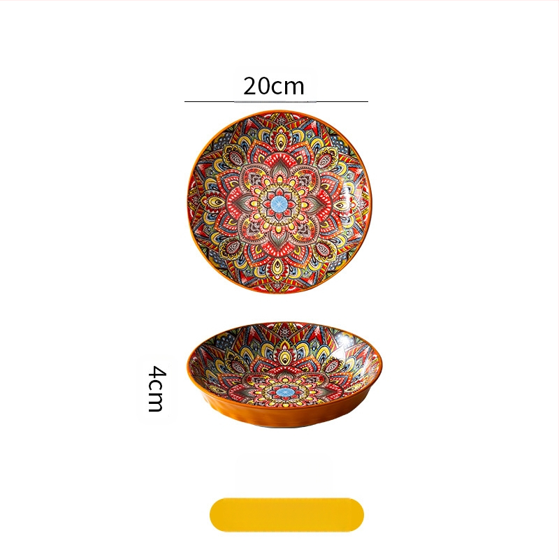 Bohemiška keraminė lėkštė, gili lėkštė namams, vaisių lėkštė, plokščia lėkštė, kepsnių lėkštė, makaronų lėkštė