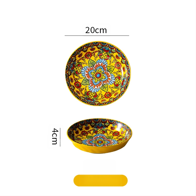 Bohemiška keraminė lėkštė, gili lėkštė namams, vaisių lėkštė, plokščia lėkštė, kepsnių lėkštė, makaronų lėkštė