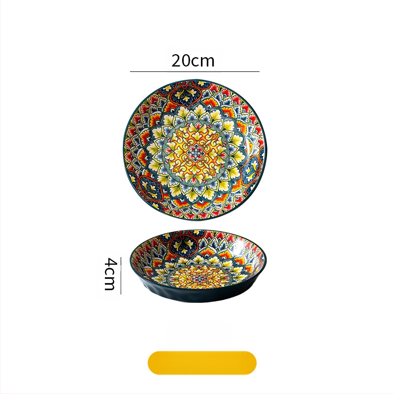 Bohemiška keraminė lėkštė, gili lėkštė namams, vaisių lėkštė, plokščia lėkštė, kepsnių lėkštė, makaronų lėkštė