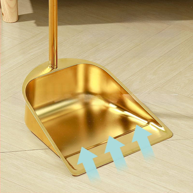 Veleprodaja zadebljane metle od nehrđajućeg čelika za kućanstvo, zlatne lopate za smeće, metle, kombinacije za komercijalne unutarnje i vanjske prostore