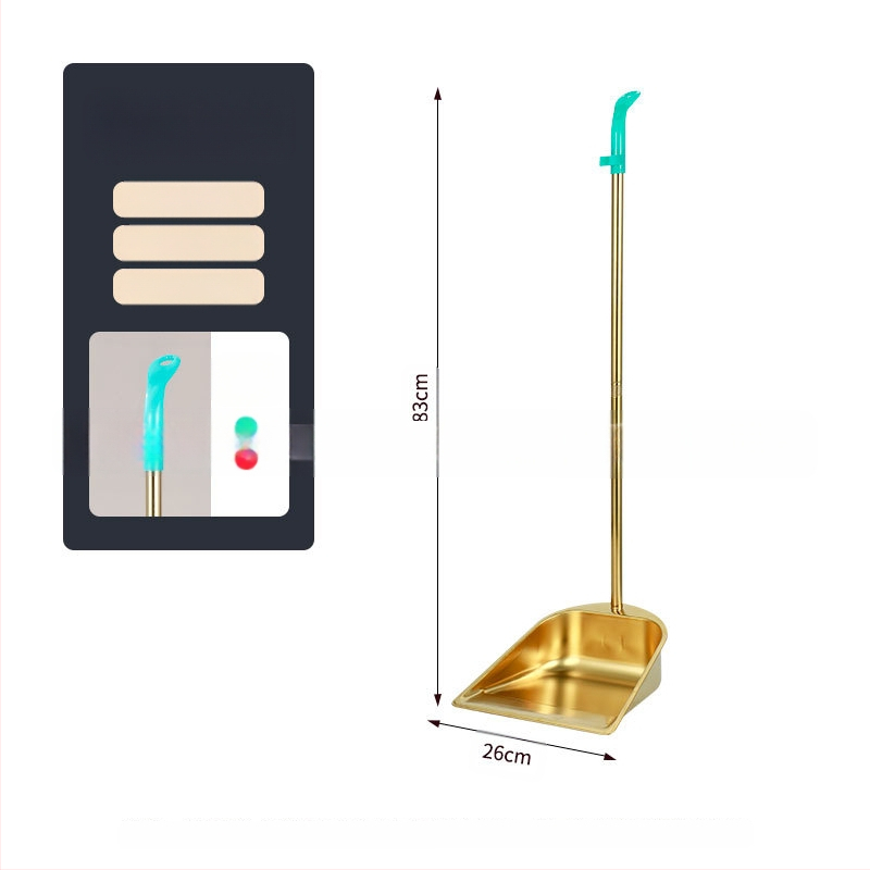 Veleprodaja zadebljane metle od nehrđajućeg čelika za kućanstvo, zlatne lopate za smeće, metle, kombinacije za komercijalne unutarnje i vanjske prostore