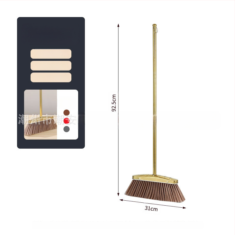 Veleprodaja zadebljane metle od nehrđajućeg čelika za kućanstvo, zlatne lopate za smeće, metle, kombinacije za komercijalne unutarnje i vanjske prostore