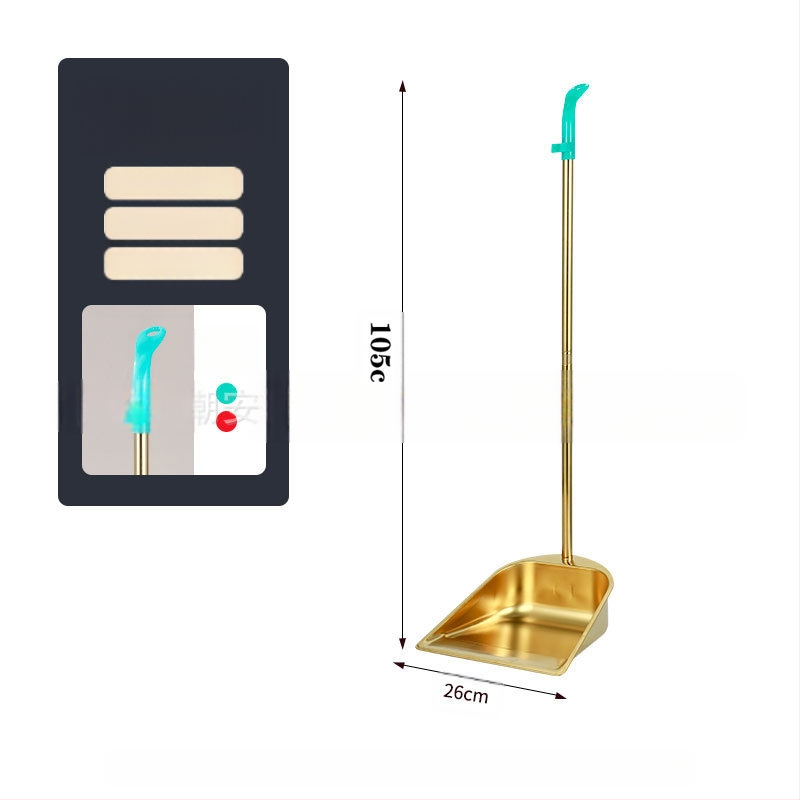 Veleprodaja zadebljane metle od nehrđajućeg čelika za kućanstvo, zlatne lopate za smeće, metle, kombinacije za komercijalne unutarnje i vanjske prostore