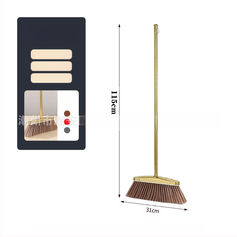 Veleprodaja zadebljane metle od nehrđajućeg čelika za kućanstvo, zlatne lopate za smeće, metle, kombinacije za komercijalne unutarnje i vanjske prostore