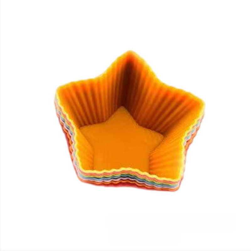 7 cm silikoonist kõrvitsa-muffinivormid, südamekujulised, tähekujulised, ristkülikukujulised, roosilillekujulised, ümmargused koogivormid