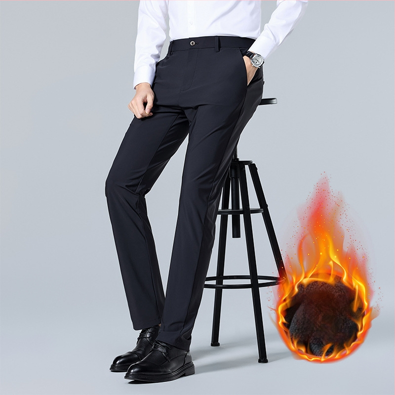 Nagy rugalmasságú DP vasalásmentes jég selyemnadrág férfi függőleges ránctalanító férfi nadrág üzleti hétköznapi rugalmas nadrág professzionális ruha