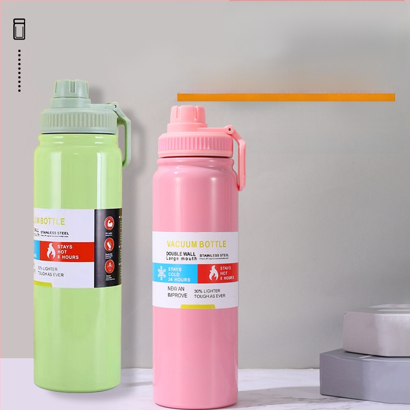 Határokon átnyúló forró 304 rozsdamentes acél űredény kültéri nagy kapacitású sport vizespohár üzleti ajándék termoszpohár nagykereskedelem