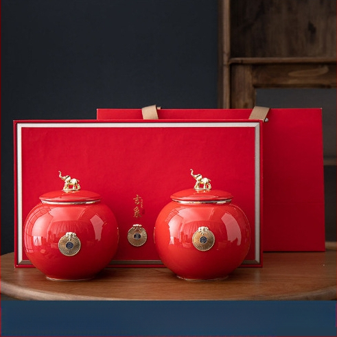 Jixiang kerámia teáskanna ajándék teásdoboz tea lezárt kanna zöld tea Jin Junmei Lichuan piros üres ajándékdoboz ébresztő teáskanna