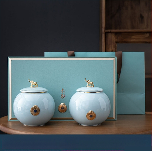 Jixiang kerámia teáskanna ajándék teásdoboz tea lezárt kanna zöld tea Jin Junmei Lichuan piros üres ajándékdoboz ébresztő teáskanna