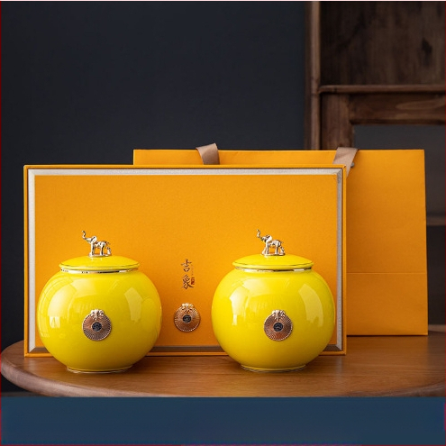Jixiang kerámia teáskanna ajándék teásdoboz tea lezárt kanna zöld tea Jin Junmei Lichuan piros üres ajándékdoboz ébresztő teáskanna