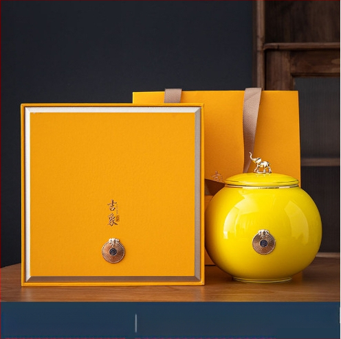 Jixiang kerámia teáskanna ajándék teásdoboz tea lezárt kanna zöld tea Jin Junmei Lichuan piros üres ajándékdoboz ébresztő teáskanna