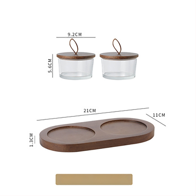 Stiklinis medinis dangtelis vaisių lėkštei komercinis užkandžių užkandžių užkandžių lėkštė baras vonios pėdų klubas KTV desertų padėklas