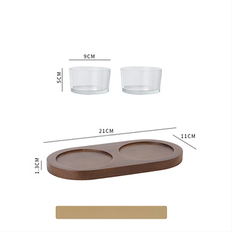 Stiklinis medinis dangtelis vaisių lėkštei komercinis užkandžių užkandžių užkandžių lėkštė baras vonios pėdų klubas KTV desertų padėklas