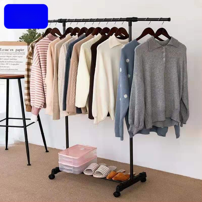 Egyszerű, álló, teleszkópos ruhaszárító állvány, otthoni erkély, ruhaszárító állvány, fém hálószobai ruhaszárító állvány