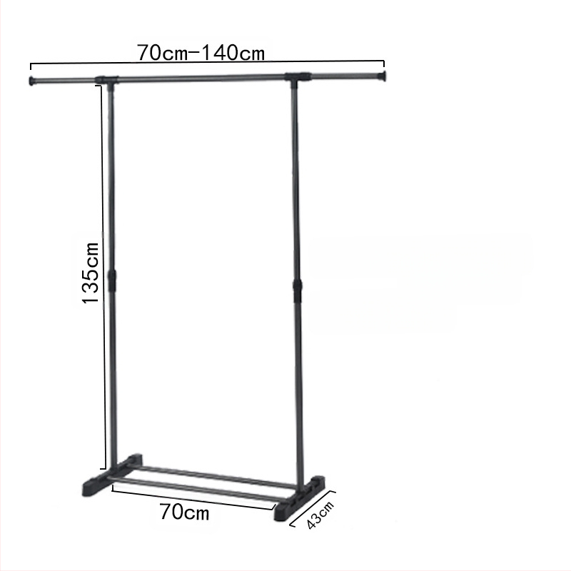 Egyszerű, álló, teleszkópos ruhaszárító állvány, otthoni erkély, ruhaszárító állvány, fém hálószobai ruhaszárító állvány