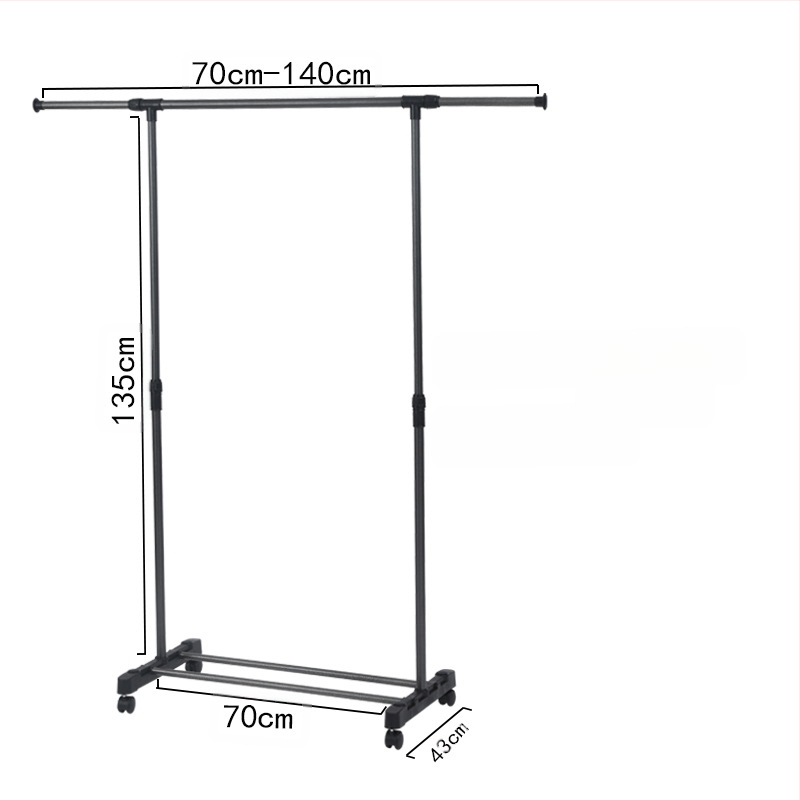 Egyszerű, álló, teleszkópos ruhaszárító állvány, otthoni erkély, ruhaszárító állvány, fém hálószobai ruhaszárító állvány