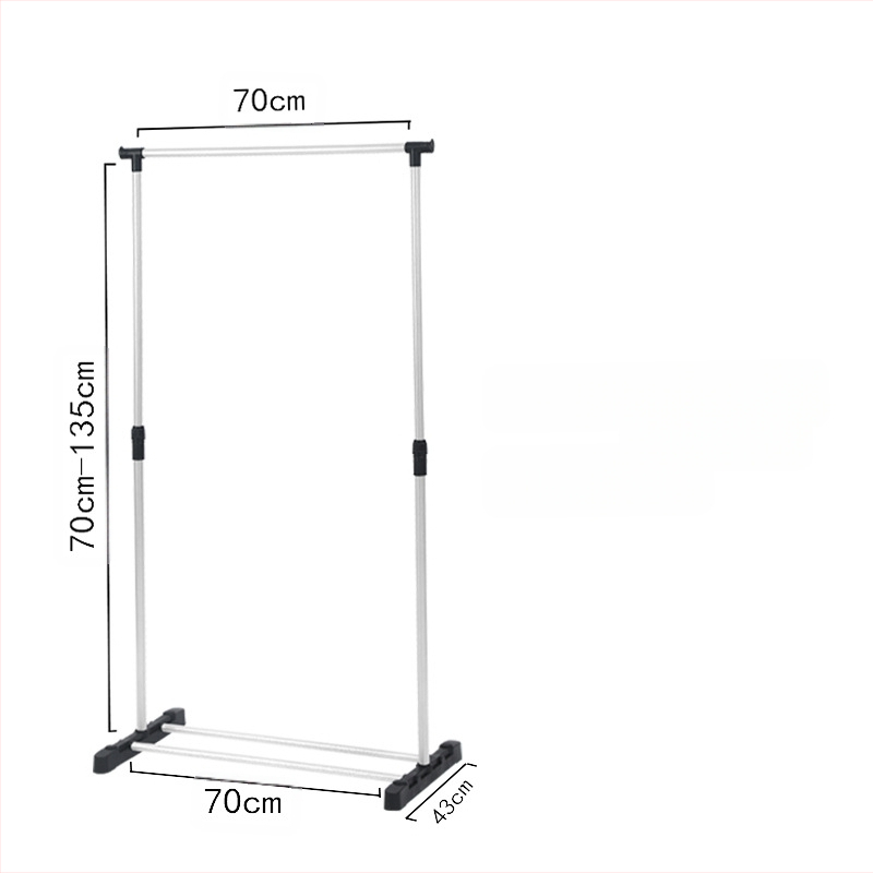 Egyszerű, álló, teleszkópos ruhaszárító állvány, otthoni erkély, ruhaszárító állvány, fém hálószobai ruhaszárító állvány