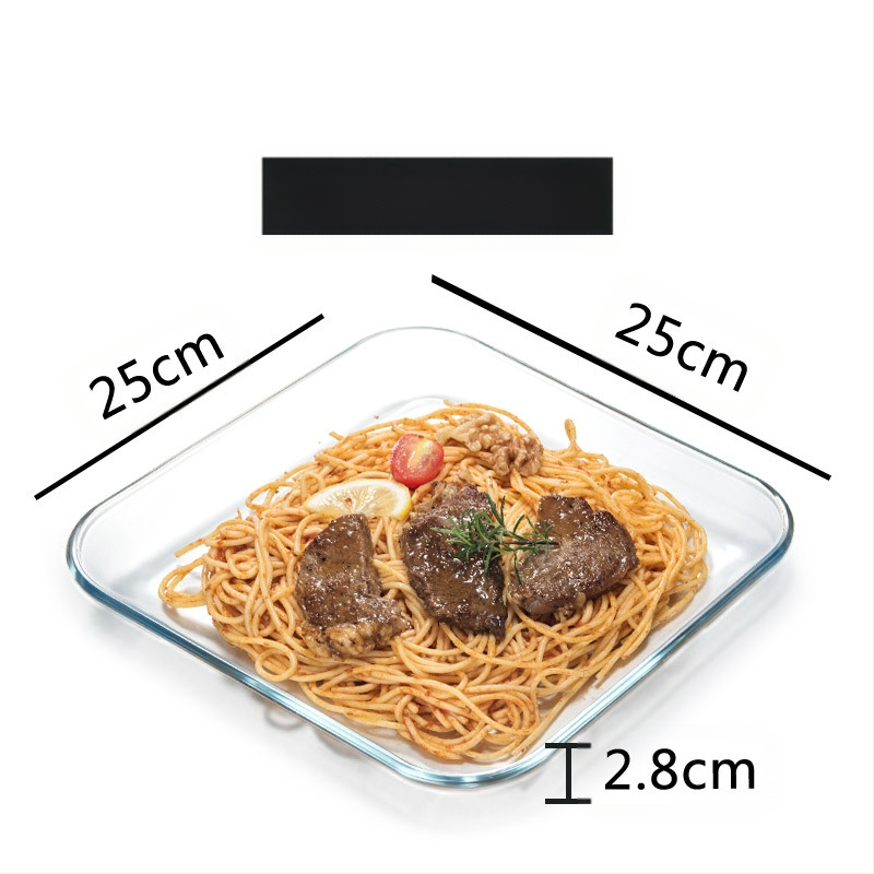 Grūdinto stiklo trijų skyrių lėkštė pusryčių stalo reikmenys valgomojo lėkštė atskiriamoji lėkštė namų apyvokos vaisių lėkštė daugiafunkcinė indų lėkštė