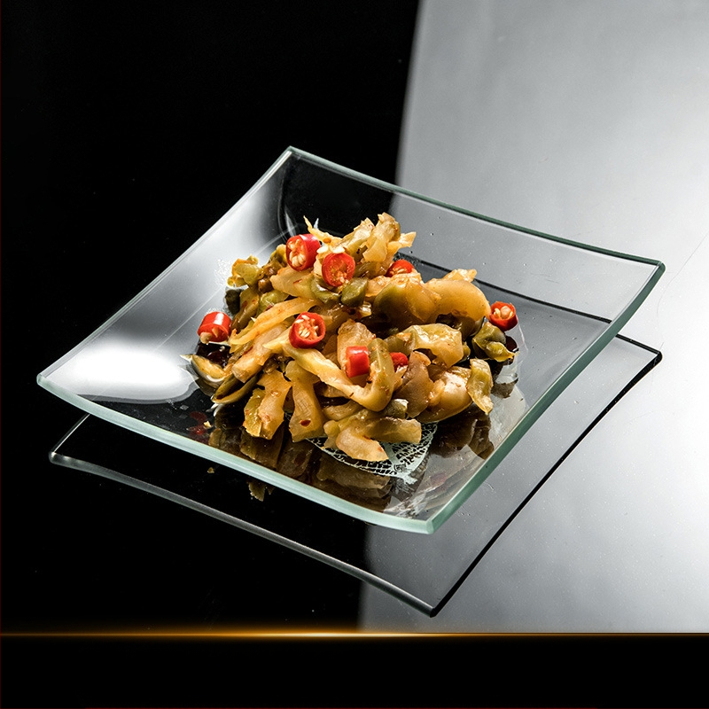 Grūdinto stiklo trijų skyrių lėkštė pusryčių stalo reikmenys valgomojo lėkštė atskiriamoji lėkštė namų apyvokos vaisių lėkštė daugiafunkcinė indų lėkštė