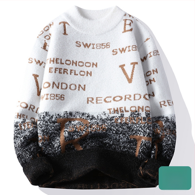 Férfi őszi-téli páros pulóver, meleg, semleges stílusú, garbós, puha, viaszos talpú pulóver