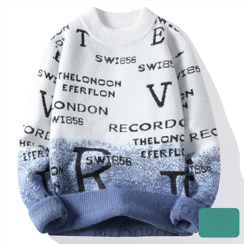 Férfi őszi-téli páros pulóver, meleg, semleges stílusú, garbós, puha, viaszos talpú pulóver