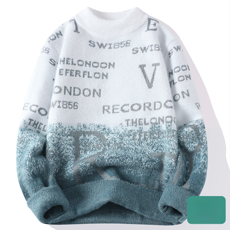 Férfi őszi-téli páros pulóver, meleg, semleges stílusú, garbós, puha, viaszos talpú pulóver